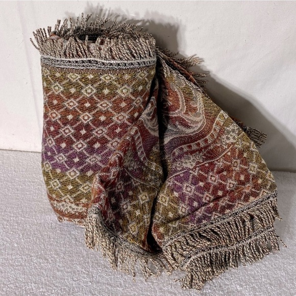 Vintage Other - Vintage Boho Reversible Multicolour  Tapestry Accent Blanket